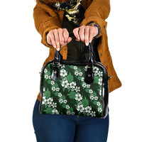 Hawaiian Hibiscus Tribal Floral Green Shoulder Handbag Polynesian Tapa Pattern LT01 One Size Green - Polynesian Pride