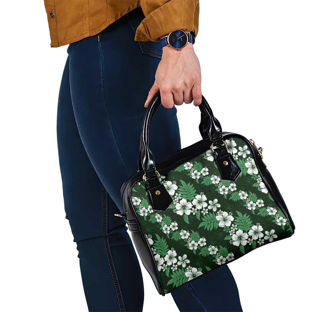 Hawaiian Hibiscus Tribal Floral Green Shoulder Handbag Polynesian Tapa Pattern LT01 - Polynesian Pride