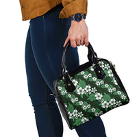 Hawaiian Hibiscus Tribal Floral Green Shoulder Handbag Polynesian Tapa Pattern LT01 - Polynesian Pride