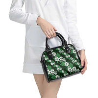 Hawaiian Hibiscus Tribal Floral Green Shoulder Handbag Polynesian Tapa Pattern LT01 - Polynesian Pride