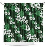 Hawaiian Hibiscus Tribal Floral Green Shower Curtain Polynesian Tapa Pattern LT01 Green - Polynesian Pride
