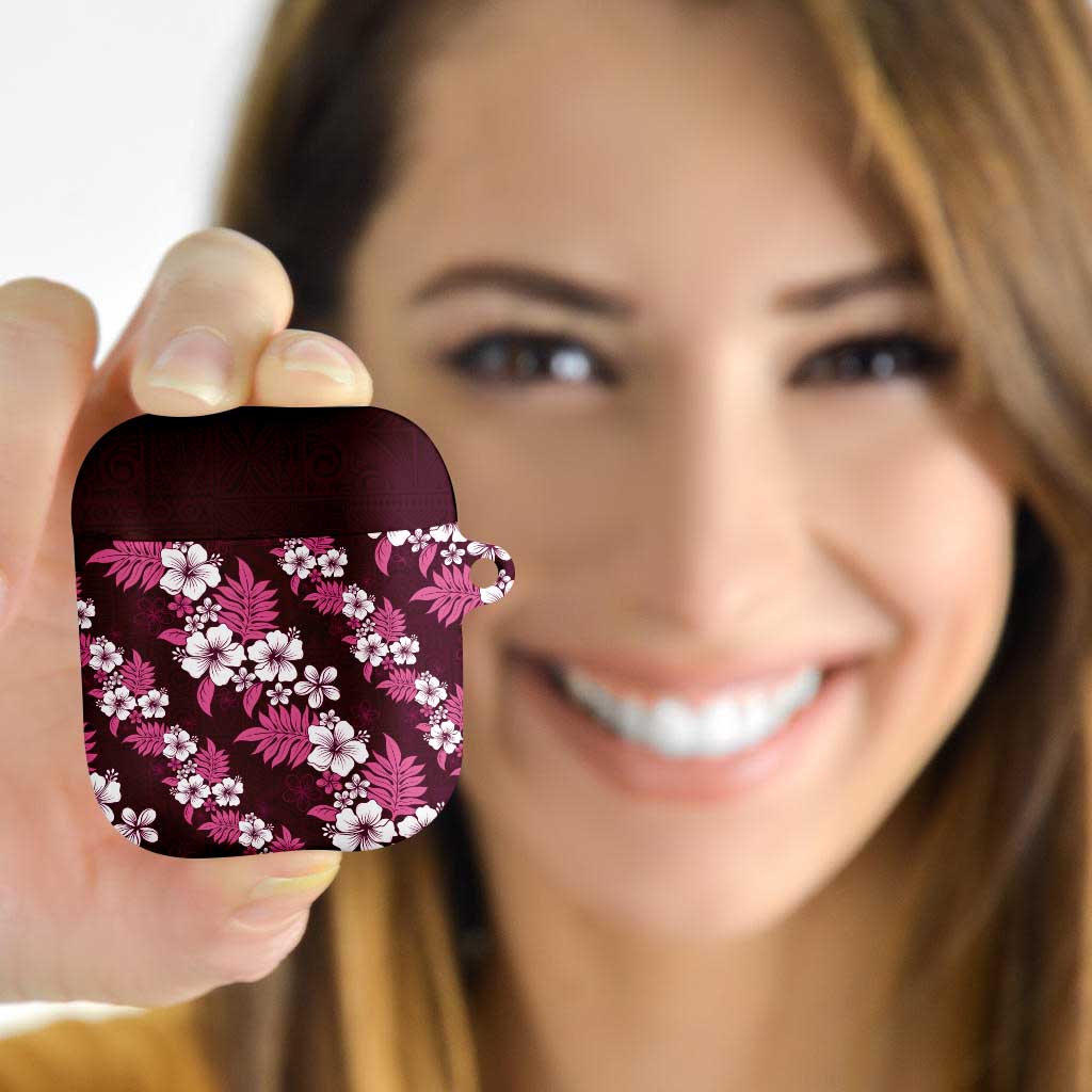 Hawaiian Hibiscus Tribal Floral Pink AirPods Case Polynesian Tapa Pattern LT01 Pink - Polynesian Pride