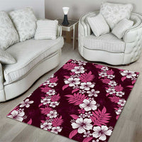 Hawaiian Hibiscus Tribal Floral Pink Area Rug Polynesian Tapa Pattern LT01 - Polynesian Pride
