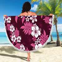 Hawaiian Hibiscus Tribal Floral Pink Beach Blanket Polynesian Tapa Pattern LT01 - Polynesian Pride