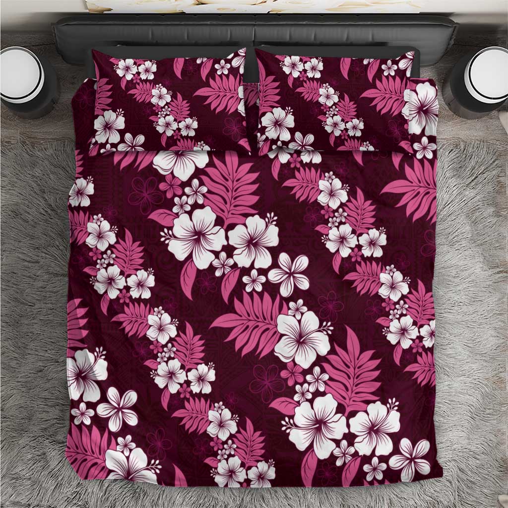 Hawaiian Hibiscus Tribal Floral Pink Bedding Set Polynesian Tapa Pattern LT01 Pink - Polynesian Pride