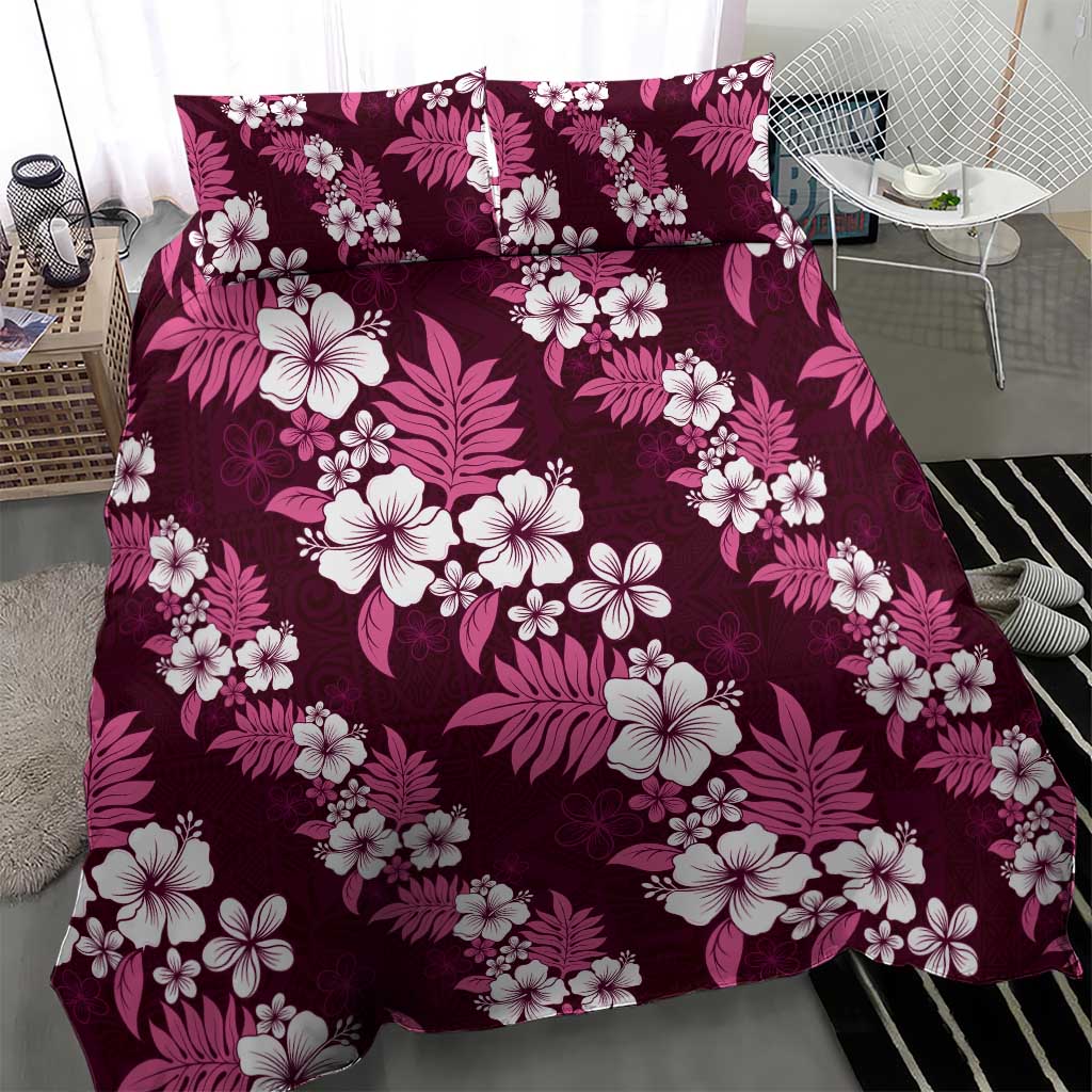 Hawaiian Hibiscus Tribal Floral Pink Bedding Set Polynesian Tapa Pattern LT01 - Polynesian Pride