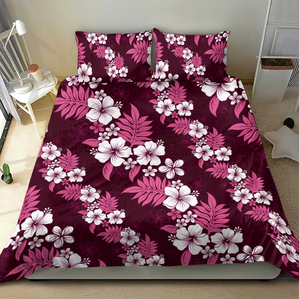 Hawaiian Hibiscus Tribal Floral Pink Bedding Set Polynesian Tapa Pattern LT01 - Polynesian Pride