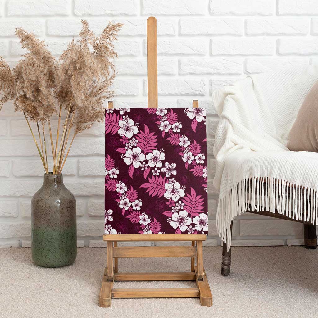 Hawaiian Hibiscus Tribal Floral Pink Canvas Wall Art Polynesian Tapa Pattern LT01 - Polynesian Pride