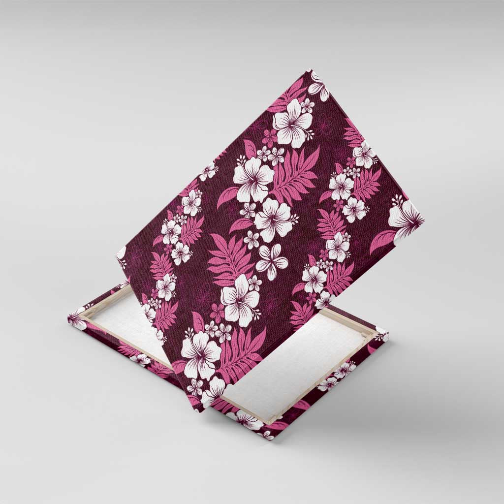 Hawaiian Hibiscus Tribal Floral Pink Canvas Wall Art Polynesian Tapa Pattern LT01 With Frame Pink - Polynesian Pride