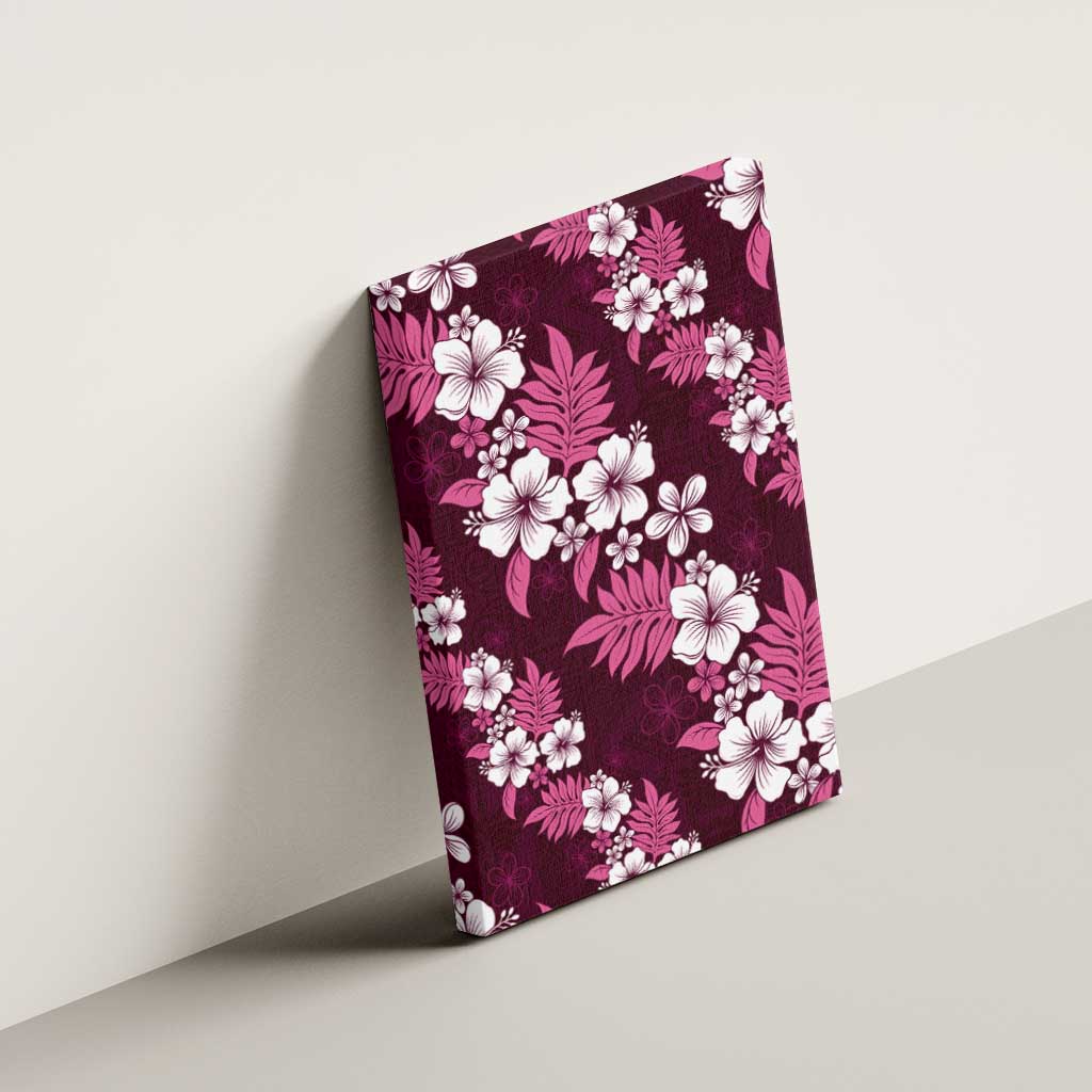Hawaiian Hibiscus Tribal Floral Pink Canvas Wall Art Polynesian Tapa Pattern LT01 - Polynesian Pride