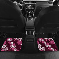 Hawaiian Hibiscus Tribal Floral Pink Car Mats Polynesian Tapa Pattern LT01 Set 2pcs - Back Pink - Polynesian Pride