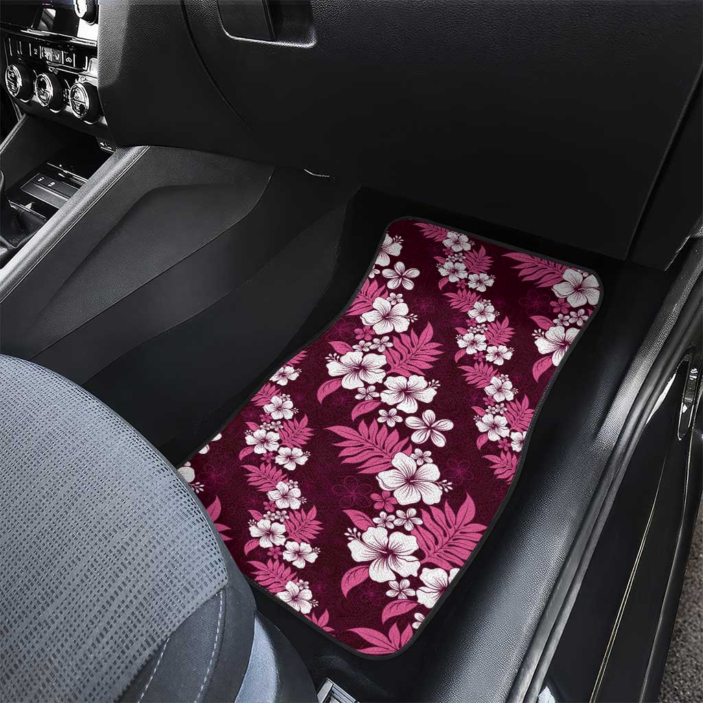 Hawaiian Hibiscus Tribal Floral Pink Car Mats Polynesian Tapa Pattern LT01 - Polynesian Pride