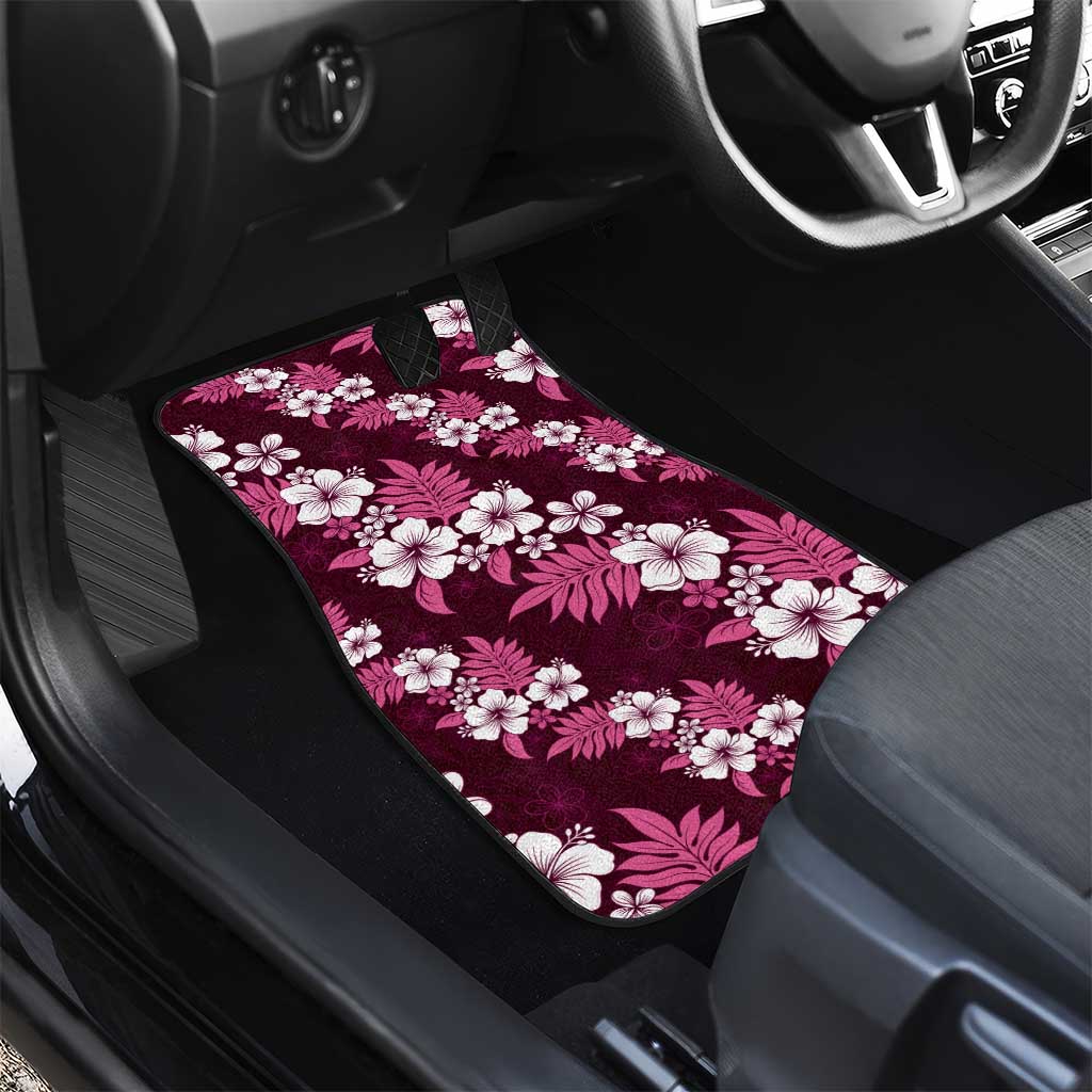 Hawaiian Hibiscus Tribal Floral Pink Car Mats Polynesian Tapa Pattern LT01 - Polynesian Pride