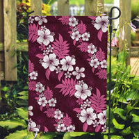 Hawaiian Hibiscus Tribal Floral Pink Garden Flag Polynesian Tapa Pattern LT01 Garden Flag Pink - Polynesian Pride