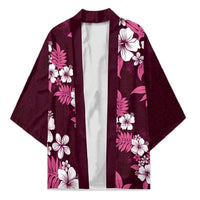 Hawaiian Hibiscus Tribal Floral Pink Kimono Polynesian Tapa Pattern LT01 Unisex Pink - Polynesian Pride