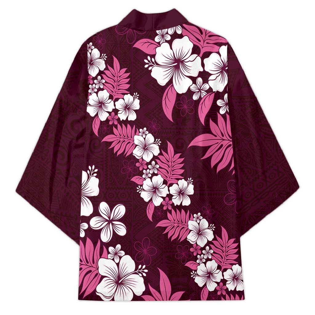 Hawaiian Hibiscus Tribal Floral Pink Kimono Polynesian Tapa Pattern LT01 - Polynesian Pride