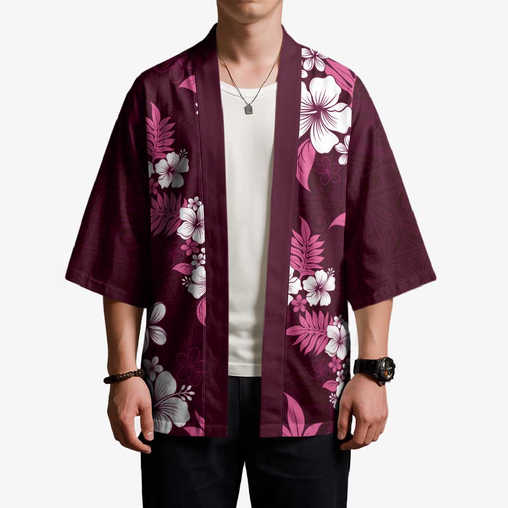 Hawaiian Hibiscus Tribal Floral Pink Kimono Polynesian Tapa Pattern LT01 - Polynesian Pride