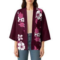 Hawaiian Hibiscus Tribal Floral Pink Kimono Polynesian Tapa Pattern LT01 - Polynesian Pride
