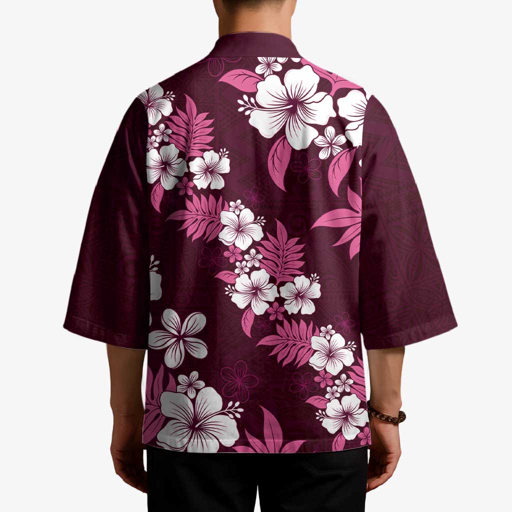 Hawaiian Hibiscus Tribal Floral Pink Kimono Polynesian Tapa Pattern LT01 - Polynesian Pride