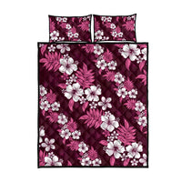 Hawaiian Hibiscus Tribal Floral Pink Quilt Bed Set Polynesian Tapa Pattern LT01 - Polynesian Pride