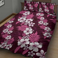 Hawaiian Hibiscus Tribal Floral Pink Quilt Bed Set Polynesian Tapa Pattern LT01 - Polynesian Pride