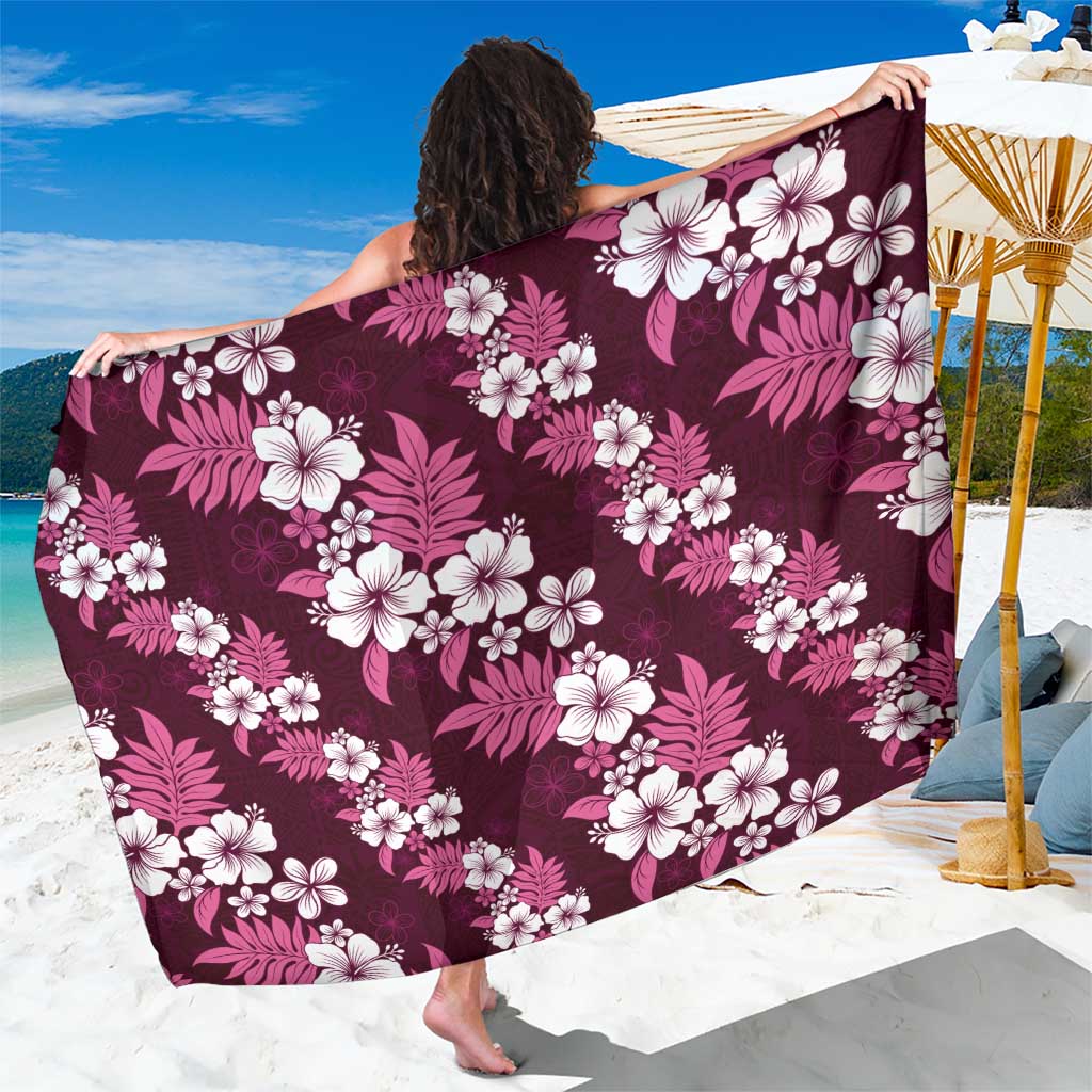 Hawaiian Hibiscus Tribal Floral Pink Sarong Polynesian Tapa Pattern LT01 One Size 44 x 66 inches Pink - Polynesian Pride