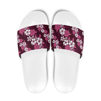 Hawaiian Hibiscus Tribal Floral Pink Slide Sandals Polynesian Tapa Pattern LT01 Pink - Polynesian Pride