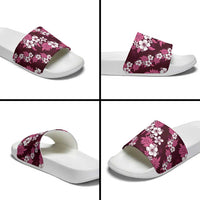 Hawaiian Hibiscus Tribal Floral Pink Slide Sandals Polynesian Tapa Pattern LT01 - Polynesian Pride