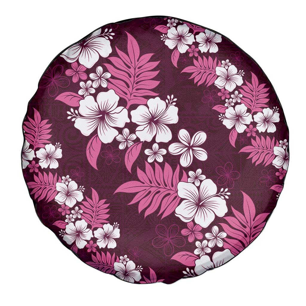 Hawaiian Hibiscus Tribal Floral Pink Spare Tire Cover Polynesian Tapa Pattern LT01 - Polynesian Pride