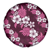 Hawaiian Hibiscus Tribal Floral Pink Spare Tire Cover Polynesian Tapa Pattern LT01 - Polynesian Pride