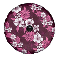 Hawaiian Hibiscus Tribal Floral Pink Spare Tire Cover Polynesian Tapa Pattern LT01 - Polynesian Pride