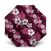 Hawaiian Hibiscus Tribal Floral Pink Umbrella Polynesian Tapa Pattern LT01 One Size Folded 11.42 inch Opened Diameter 37.4 inch Pink - Polynesian Pride