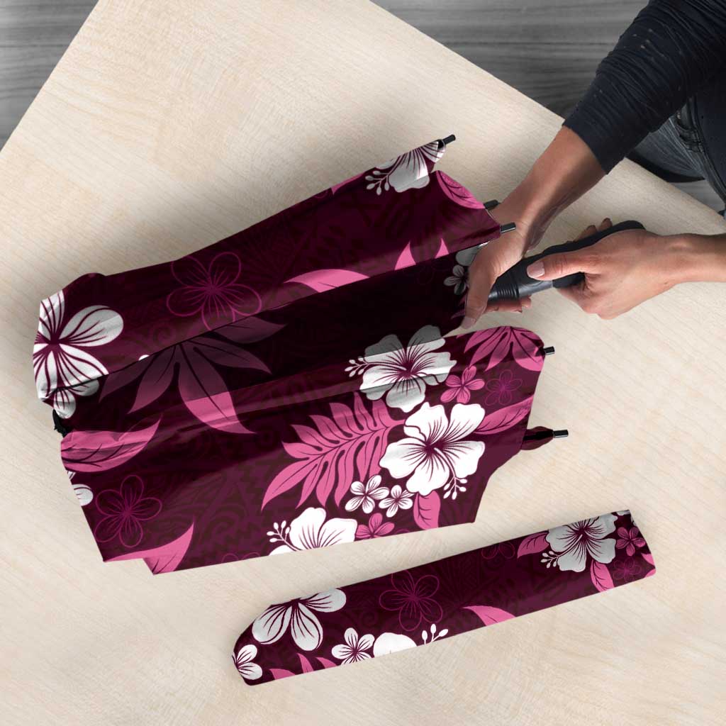 Hawaiian Hibiscus Tribal Floral Pink Umbrella Polynesian Tapa Pattern LT01 - Polynesian Pride