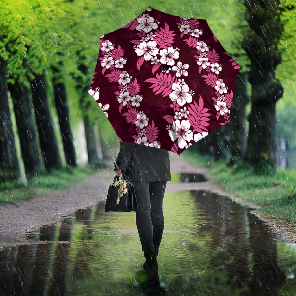Hawaiian Hibiscus Tribal Floral Pink Umbrella Polynesian Tapa Pattern LT01 - Polynesian Pride