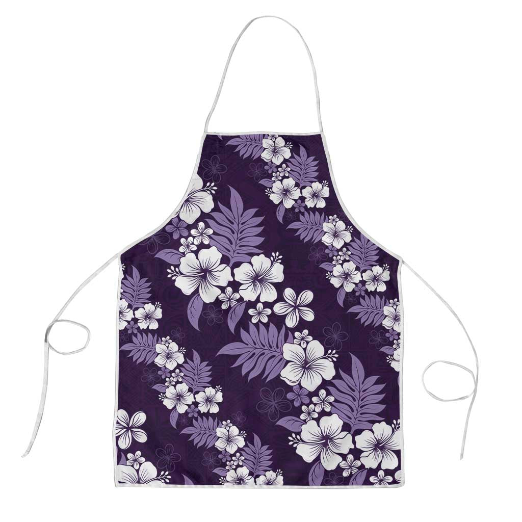 Hawaiian Hibiscus Tribal Floral Purple Apron Polynesian Tapa Pattern LT01 Purple - Polynesian Pride