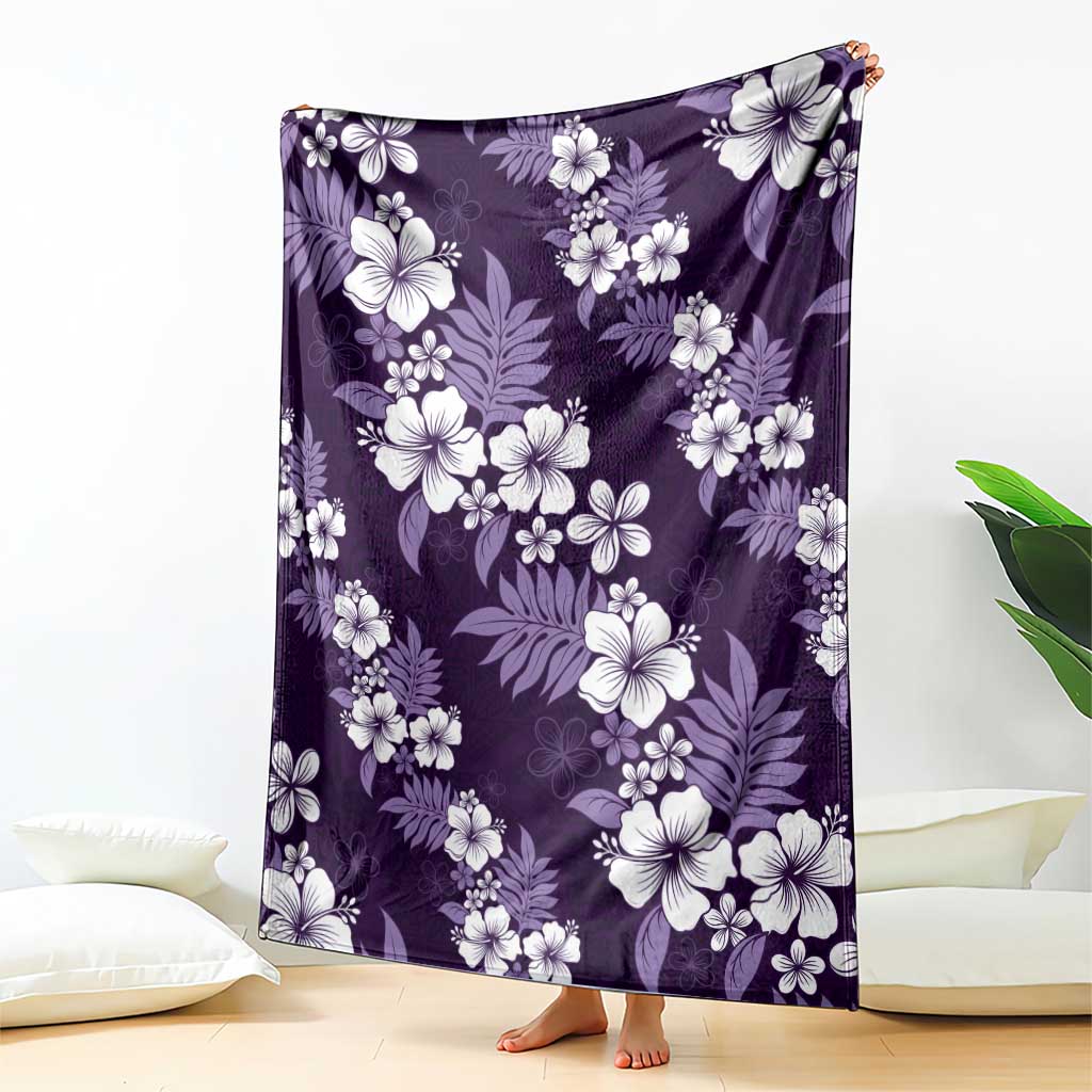Hawaiian Hibiscus Tribal Floral Purple Blanket Polynesian Tapa Pattern LT01 - Polynesian Pride