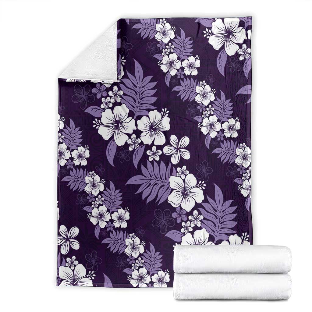 Hawaiian Hibiscus Tribal Floral Purple Blanket Polynesian Tapa Pattern LT01 - Polynesian Pride