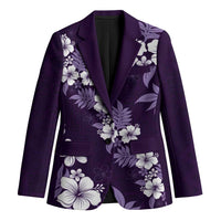Hawaiian Hibiscus Tribal Floral Purple Blazer Polynesian Tapa Pattern LT01 Unisex Purple - Polynesian Pride