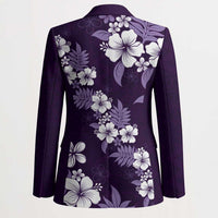 Hawaiian Hibiscus Tribal Floral Purple Blazer Polynesian Tapa Pattern LT01 - Polynesian Pride