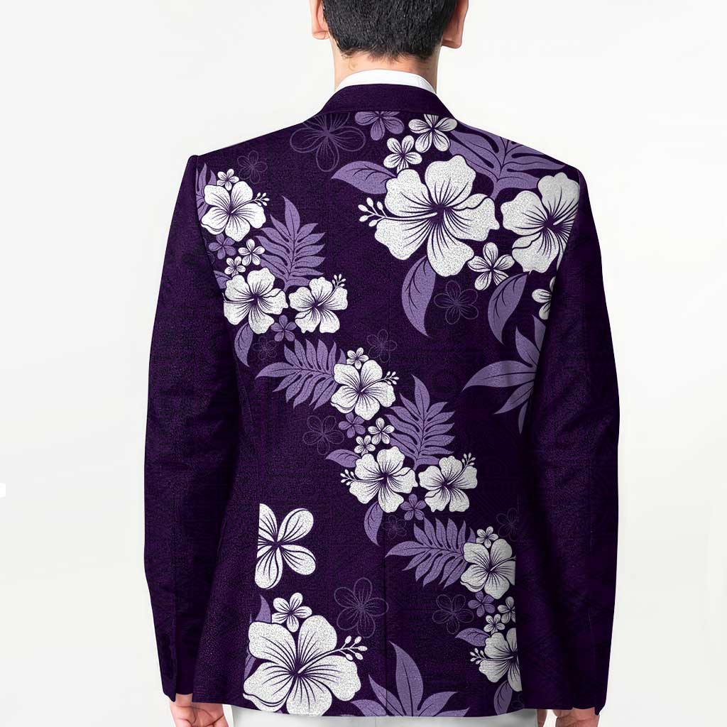 Hawaiian Hibiscus Tribal Floral Purple Blazer Polynesian Tapa Pattern LT01 - Polynesian Pride