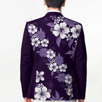 Hawaiian Hibiscus Tribal Floral Purple Blazer Polynesian Tapa Pattern LT01 - Polynesian Pride