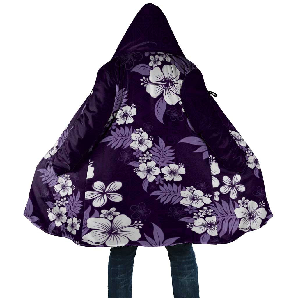 Hawaiian Hibiscus Tribal Floral Purple Cloak Polynesian Tapa Pattern LT01 Unisex Purple - Polynesian Pride
