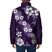 Hawaiian Hibiscus Tribal Floral Purple Padded Jacket Polynesian Tapa Pattern LT01 - Polynesian Pride