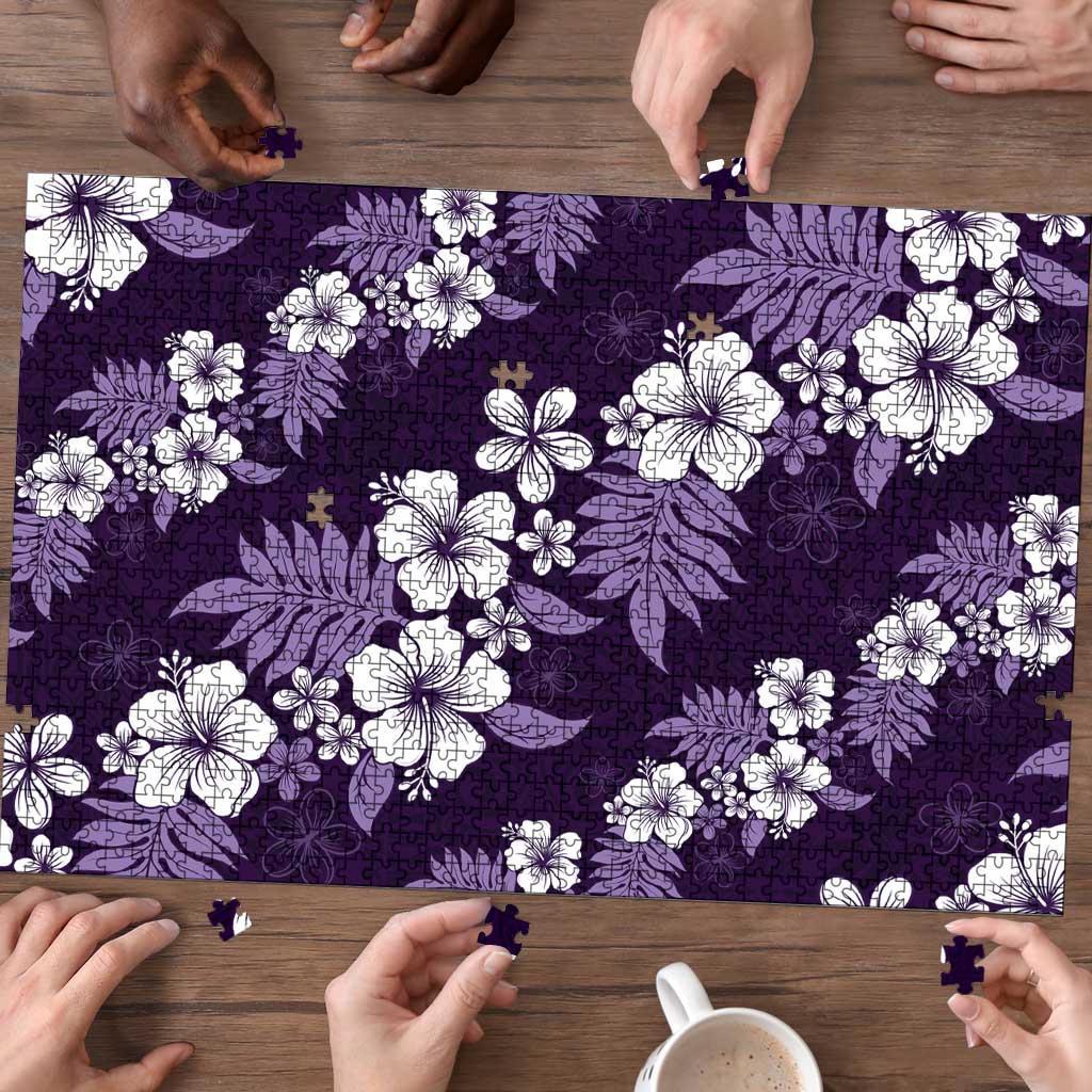 Hawaiian Hibiscus Tribal Floral Purple Puzzle Polynesian Tapa Pattern LT01 - Polynesian Pride