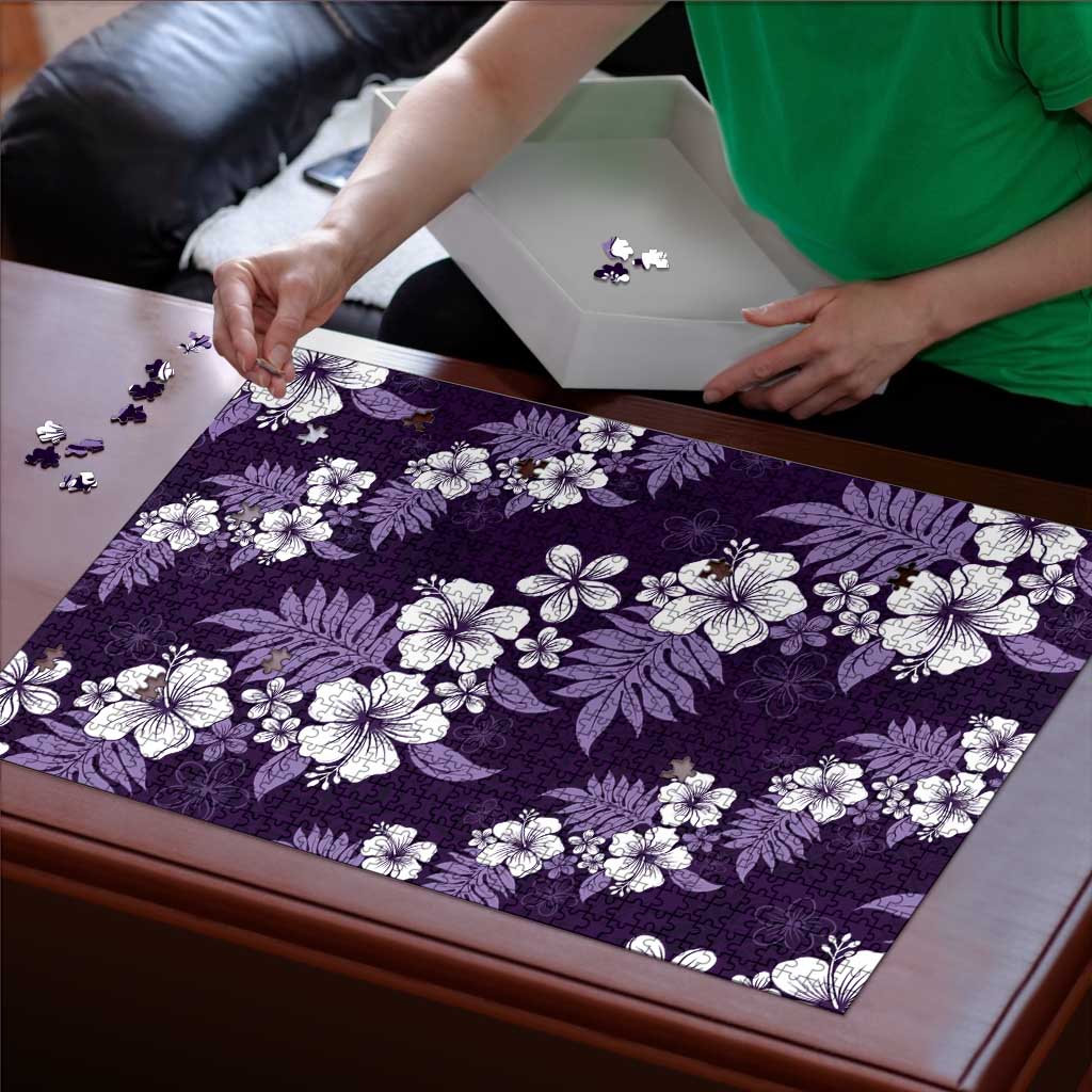 Hawaiian Hibiscus Tribal Floral Purple Puzzle Polynesian Tapa Pattern LT01 - Polynesian Pride