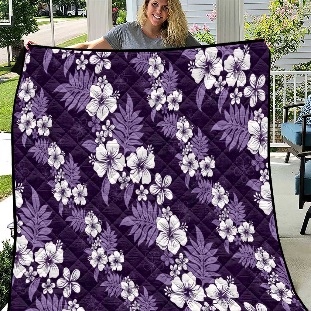 Hawaiian Hibiscus Tribal Floral Purple Quilt Polynesian Tapa Pattern LT01 Purple - Polynesian Pride
