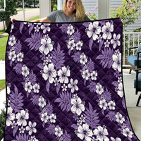 Hawaiian Hibiscus Tribal Floral Purple Quilt Polynesian Tapa Pattern LT01 Purple - Polynesian Pride