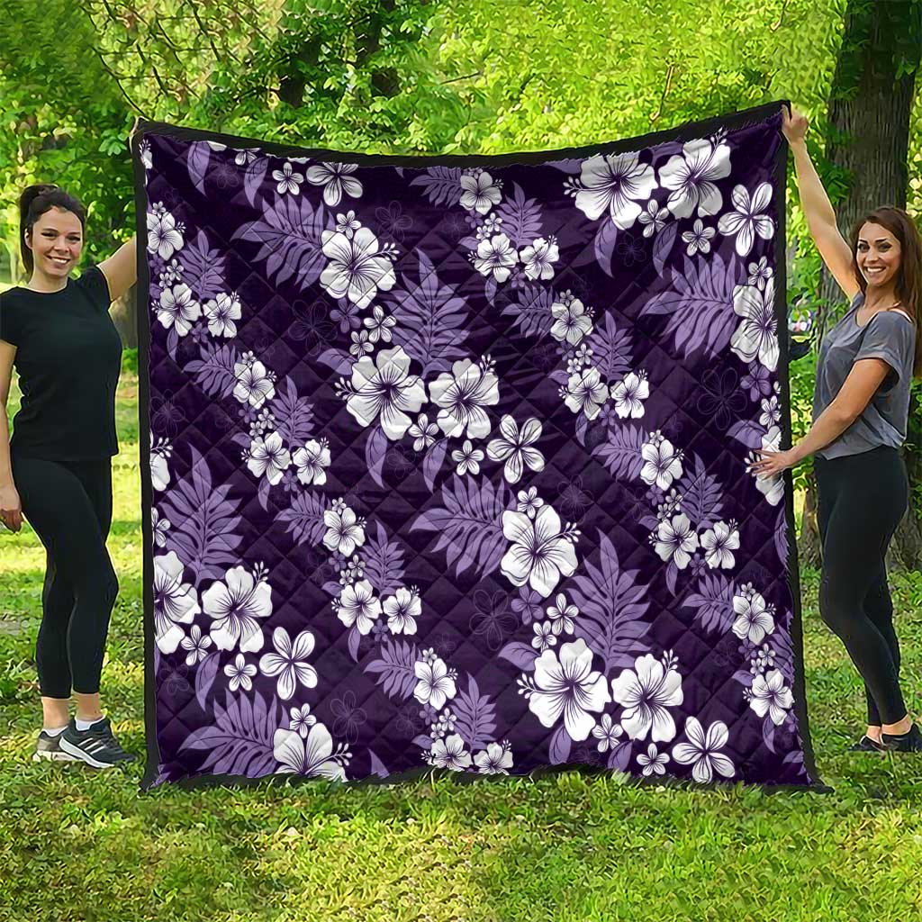 Hawaiian Hibiscus Tribal Floral Purple Quilt Polynesian Tapa Pattern LT01 - Polynesian Pride