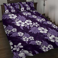 Hawaiian Hibiscus Tribal Floral Purple Quilt Bed Set Polynesian Tapa Pattern LT01 Purple - Polynesian Pride