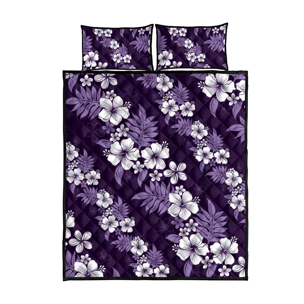Hawaiian Hibiscus Tribal Floral Purple Quilt Bed Set Polynesian Tapa Pattern LT01 - Polynesian Pride